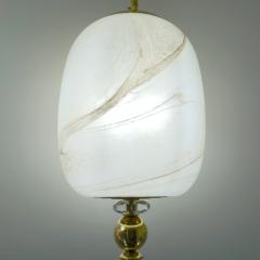 Bespoke Italian Brass Cream White Alabaster Glass Cylinder Pendant Lantern - 1389246