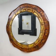 Bespoke Italian Brass and Copper Enameled Mirror - 2701320