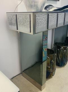 Bespoke Italian Contemporary One of a Kind Polished Steel Smoked Mirror Console - 2092422
