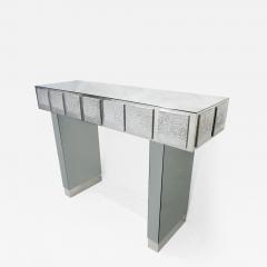 Bespoke Italian Contemporary One of a Kind Polished Steel Smoked Mirror Console - 2094500