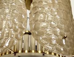 Bespoke Italian Crystal Smoked Taupe Murano Glass Brass Chandelier Flushmount - 2788511