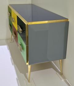 Bespoke Italian Green Yellow Brown Gray Blue Modern Brass 6 Drawer Dresser Chest - 3263447