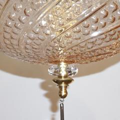 Bespoke Italian Horizontal Oval Black and Pink Murano Glass Brass Pendant Light - 2209658