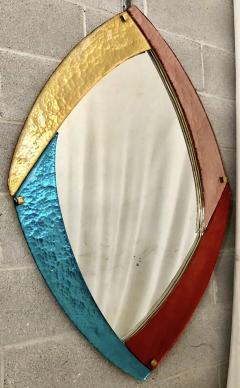 Bespoke Italian Memphis Design Gold Pink Turquoise Burgundy Murano Glass Mirror - 2084439