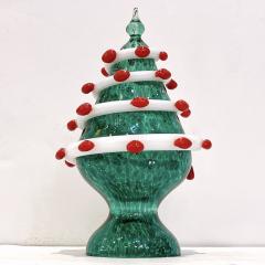 Bespoke Italian Modern Green White Murano Swirl Glass Christmas Tree Sculpture - 2847833