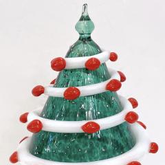 Bespoke Italian Modern Green White Murano Swirl Glass Christmas Tree Sculpture - 2847837