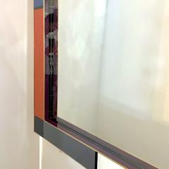 Bespoke Italian Mondrian Decor Orange Yellow Gray Black White Gold Glass Mirror - 3895805