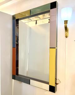 Bespoke Italian Mondrian Decor Orange Yellow Gray Black White Gold Glass Mirror - 3895807