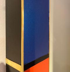 Bespoke Italian Mondrian Decor Orange Yellow Gray Black White Gold Glass Mirror - 3895808