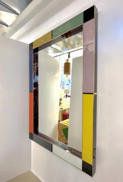 Bespoke Italian Mondrian Decor Orange Yellow Gray Black White Gold Glass Mirror - 3895813