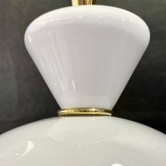 Bespoke Italian Organic Amber White Flat Spheroid Murano Glass Pendant Light - 3988016