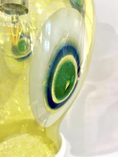 Bespoke Italian Organic Yellow Green White Tulip Murano Glass Pendant Light - 2872072