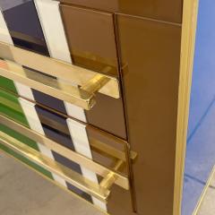Bespoke Italian Pair of Mondrian Style Blue Green Yellow Chests End Tables - 3668189
