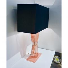 Bespoke Italian Post Modern Rose Pink Murano Glass Geometric Couture Table Lamp - 1946358