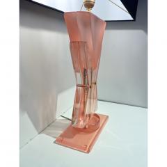 Bespoke Italian Post Modern Rose Pink Murano Glass Geometric Couture Table Lamp - 1946359