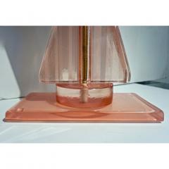 Bespoke Italian Post Modern Rose Pink Murano Glass Geometric Couture Table Lamp - 1946360