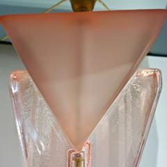 Bespoke Italian Post Modern Rose Pink Murano Glass Geometric Couture Table Lamp - 1946365