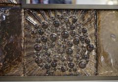 Bespoke Italian Smoked Amber Mirrored Murano Glass Geometric Bronze Tile Mirror - 1823248