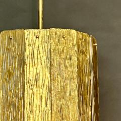 Bespoke Modern Art Deco Italian Gold Murano Glass Brass Lantern Chandelier - 3521208