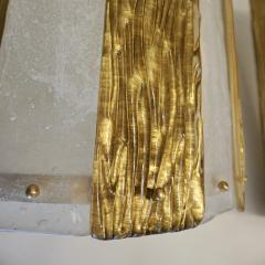 Bespoke Modern Art Deco Italian Gold White Murano Glass Brass Lantern Chandelier - 2117162
