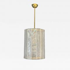 Bespoke Modern Art Deco Italian White Murano Glass Brass Lantern Chandelier - 3527373