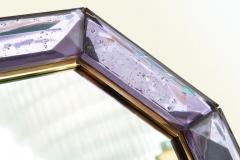 Bespoke Octagon Amethyst Murano Glass Mirror in Stock - 1603045