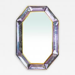 Bespoke Octagon Amethyst Murano Glass Mirror in Stock - 2838505