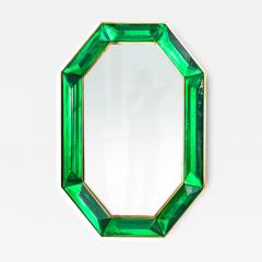 Bespoke Octagon Emerald Green Murano Glass Mirror in Stock - 2838503