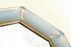 Bespoke Octagon Iridescent Opaline Murano Glass Mirror in Stock - 1603026