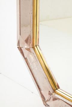 Bespoke Octagon Pink Murano Glass Mirror in Stock - 1614277