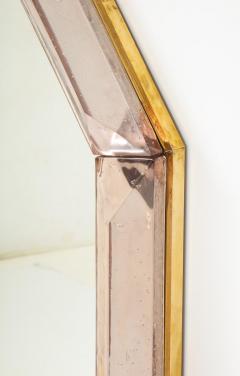 Bespoke Octagon Pink Murano Glass Mirror in Stock - 1614278