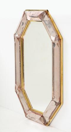 Bespoke Octagon Pink Murano Glass Mirror in Stock - 1614279