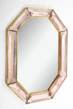 Bespoke Octagon Pink Murano Glass Mirror in Stock - 1614284