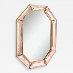 Bespoke Octagon Pink Murano Glass Mirror in Stock - 1620525