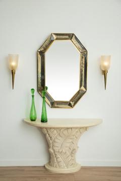 Bespoke Octagon Smoked Murano Glass Mirror in Stock - 1603018