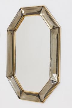 Bespoke Octagon Smoked Murano Glass Mirror in Stock - 3839922