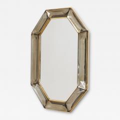 Bespoke Octagon Smoked Murano Glass Mirror in Stock - 3841225