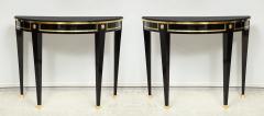 Bespoke Pair of Consoles in the Neoclassic Style with Brass Banding - 1251175