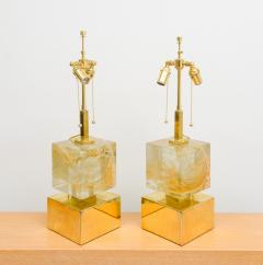 Bespoke Pair of Sculptural Murano Glass Lamps on Brass Base - 2951306
