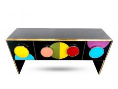 Bespoke Pop Art Italian Black Yellow Pink Multicolor Modern Credenza Sideboard - 3018488