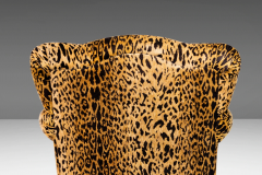 Bespoke Set of Two 2 Luscious Leopard Print Lounge Chairs USA c 1980s - 2563731