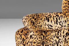 Bespoke Set of Two 2 Luscious Leopard Print Lounge Chairs USA c 1980s - 2563732
