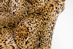 Bespoke Set of Two 2 Luscious Leopard Print Lounge Chairs USA c 1980s - 2563734