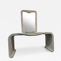 Betty Cobonpue ORGANIC MODERNIST PENCIL REED BAMBOO MIRROR AND MATCHING CONSOLE - 4252951