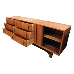 Beutifully Crafted Teak Credenza with Leather Wrapped Base 1960s - 506823