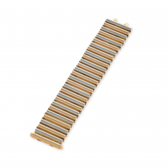 Bi Color Gold Cylinder Bracelet - 3674373