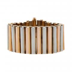 Bi Color Gold Cylinder Bracelet - 3675990