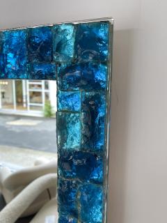 Biancardi Jordan Blue Hammered Glass Mirror by Biancardi Italy 1970s - 2543989