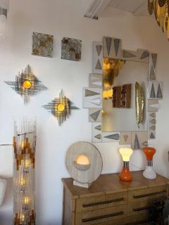 Biancardi Jordan Hammered Glass Silver Iron Star Sconce by Biancardi Italy 1970s - 4588605
