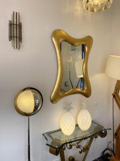 Biancardi Jordan Hammered Glass Wrought Gilt Iron Sconce by Biancardi Italy 1970s - 2555283